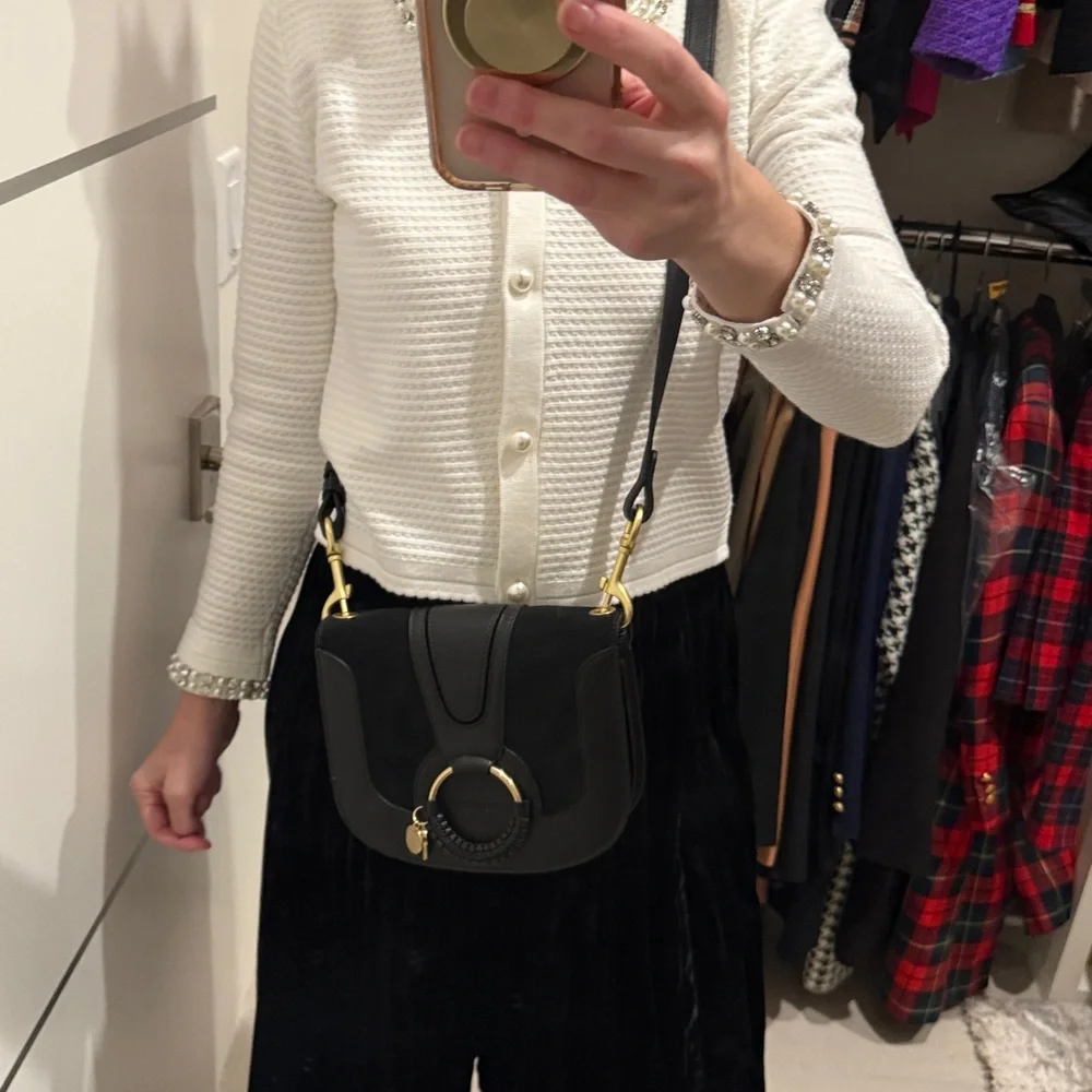 See by Chloe black leather and suede crossbody - Picture 4 of 12